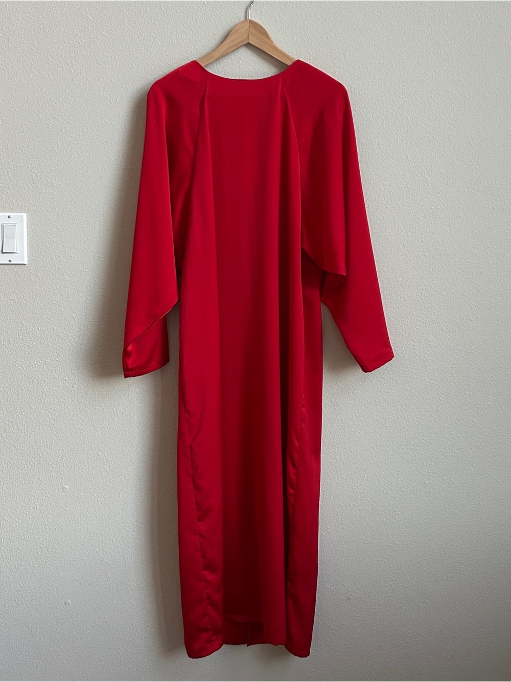 H&M Bold Red Long Sleeve Maxi Dress